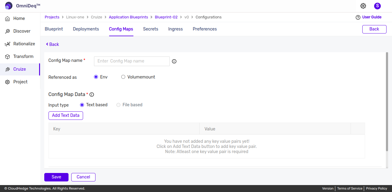 Cruize Shared configmaps
