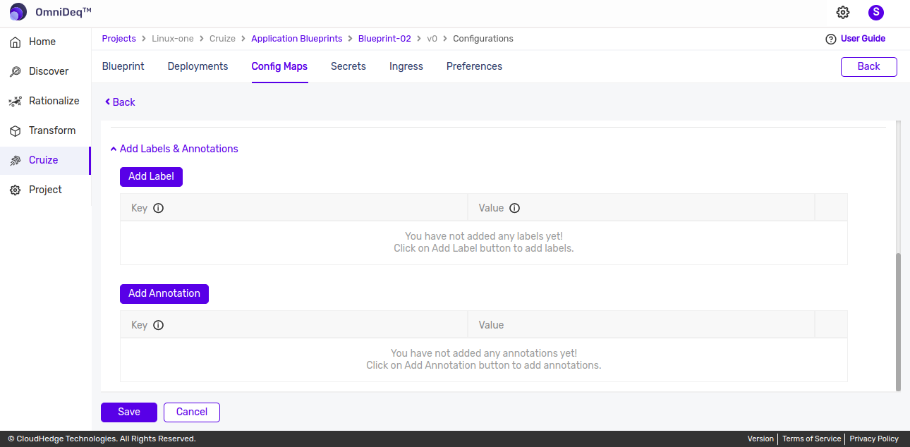 Cruize Shared configmaps
