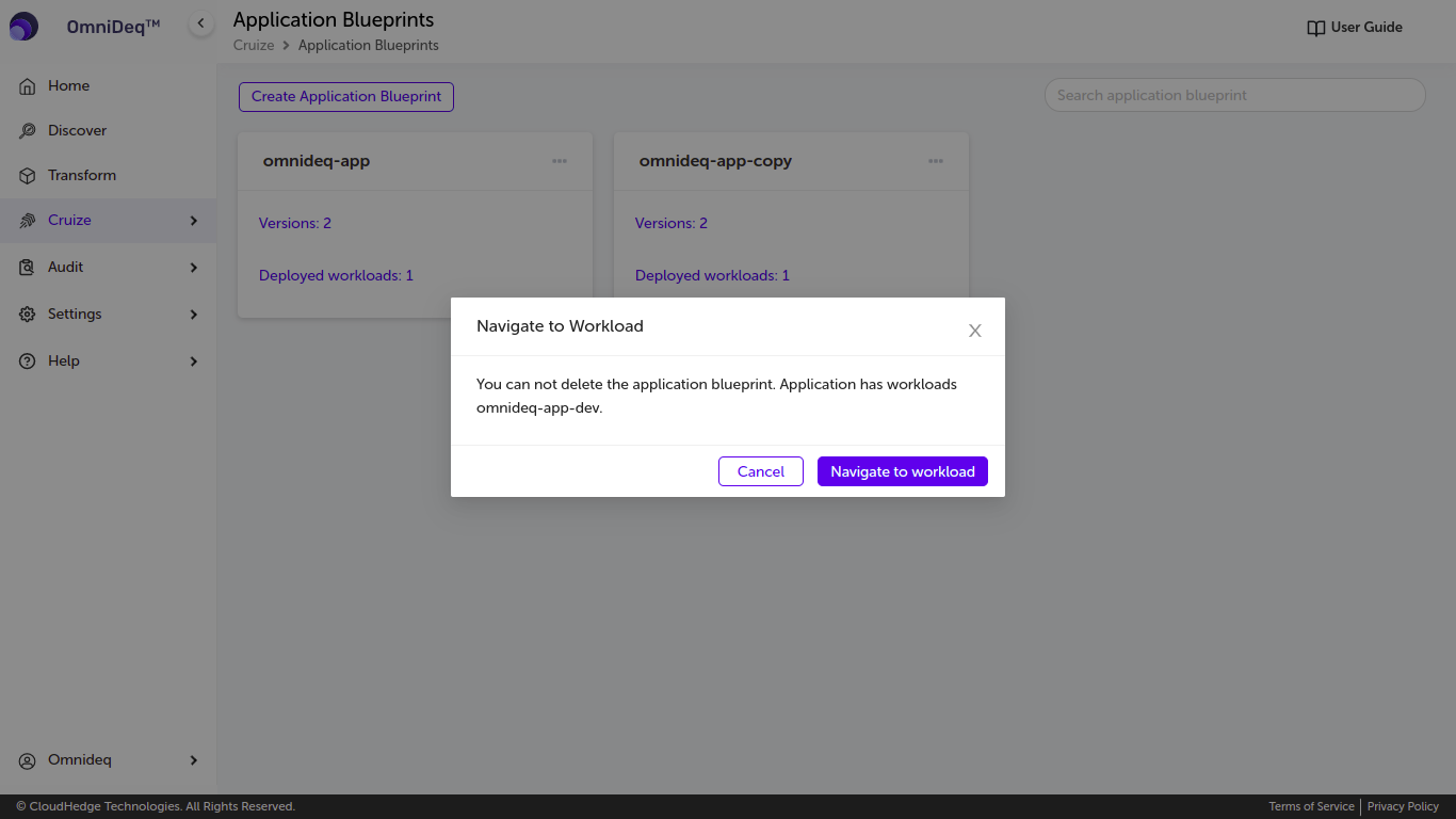 Cruize application blueprint