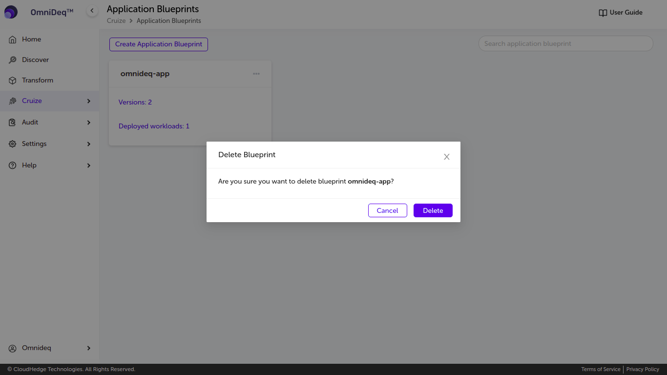 Cruize application blueprint