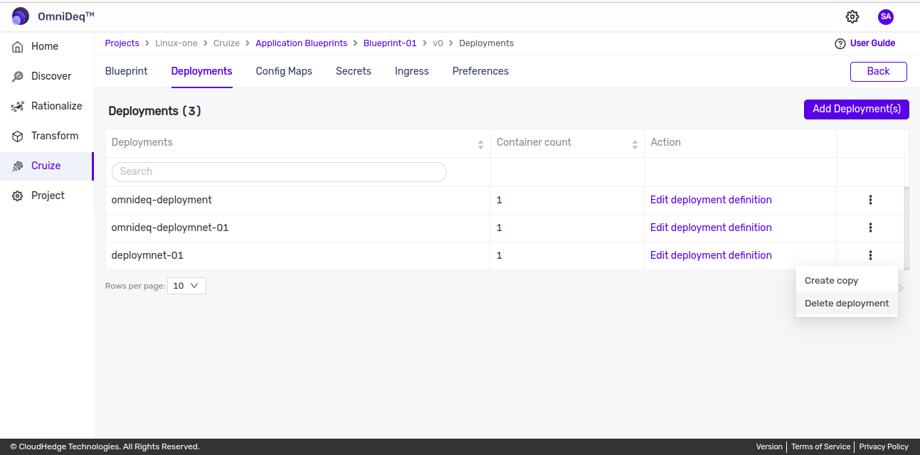 Cruize deployments
