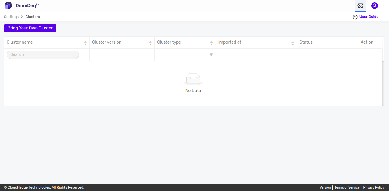 Clusters Page