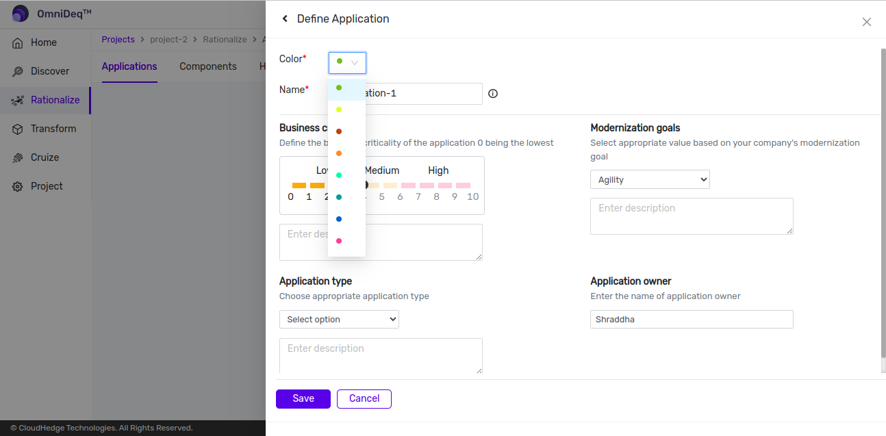Application Color