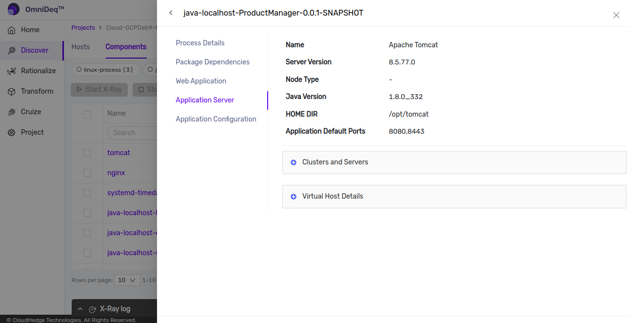Discover Application Server Details