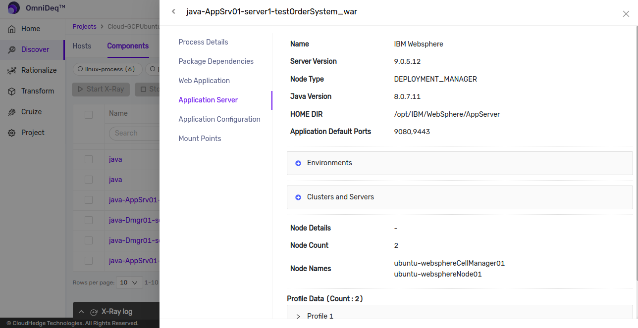 Discover Application Server Details