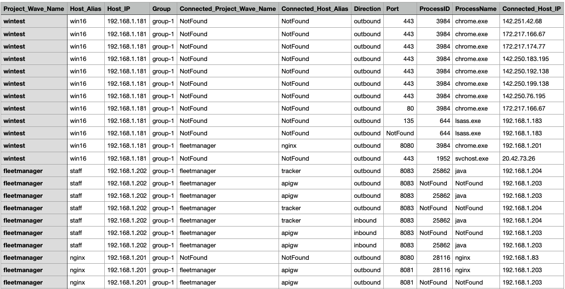Netwatch csv sample image