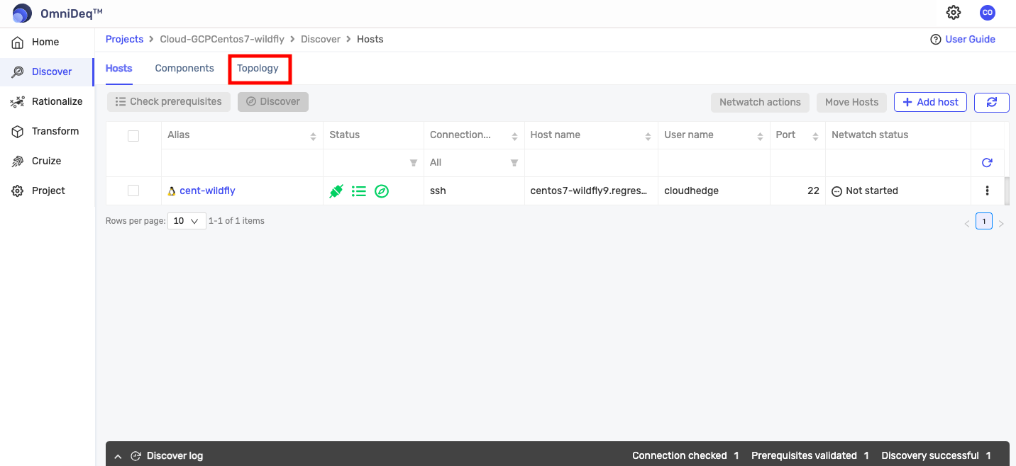 Click on topology Tab