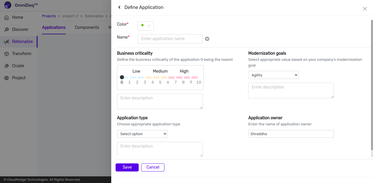 Create Application