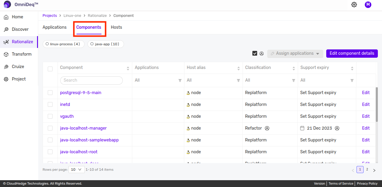 Components Tab