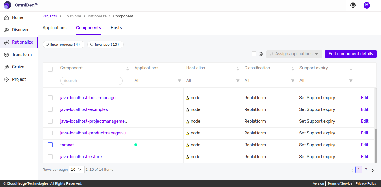 Components Tab
