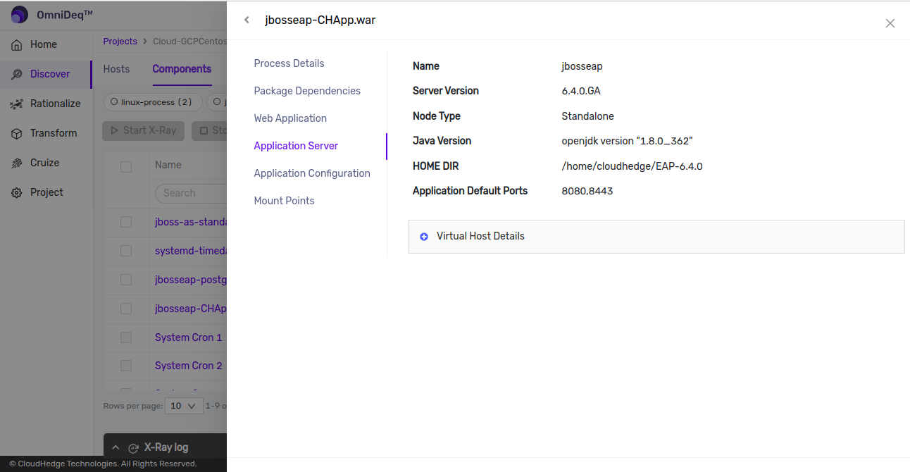 Discover Application Server Details