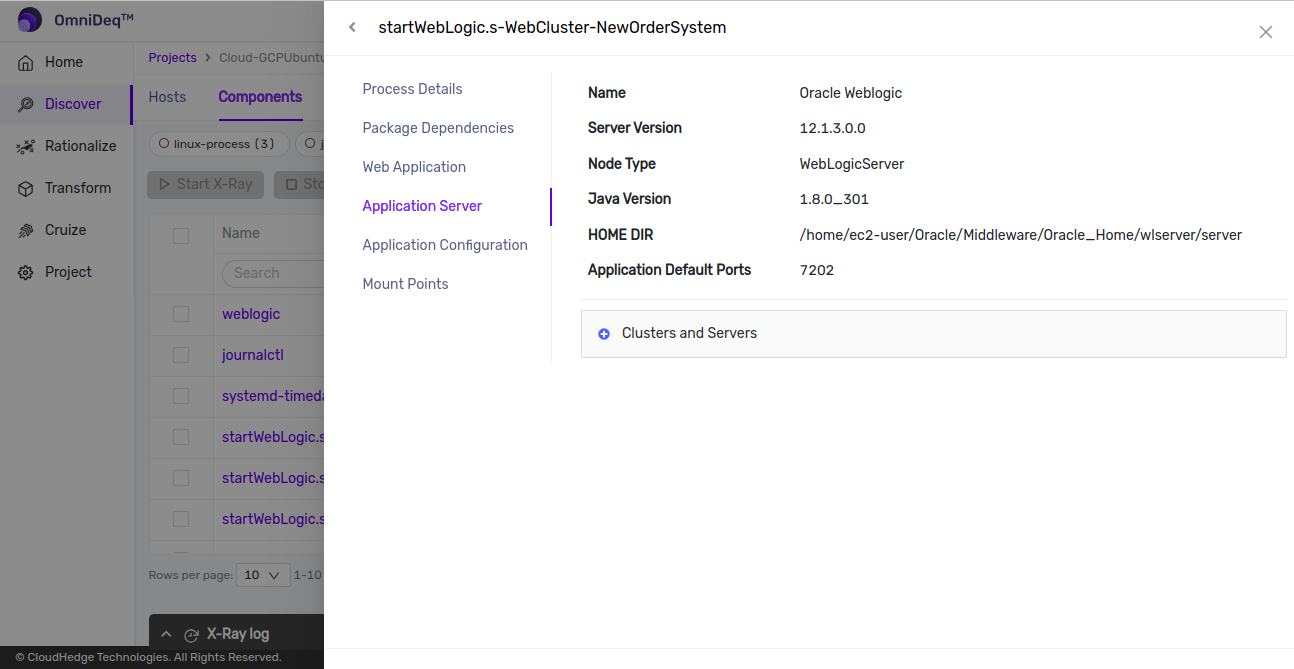 Discover Application Server Details