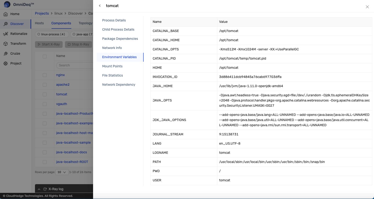 View Process information