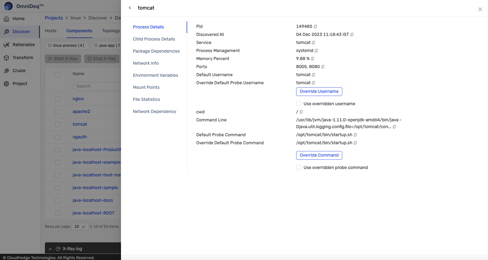View Process information