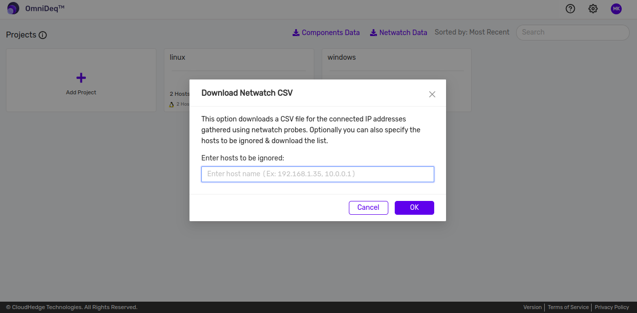 Netwatch ignore hosts