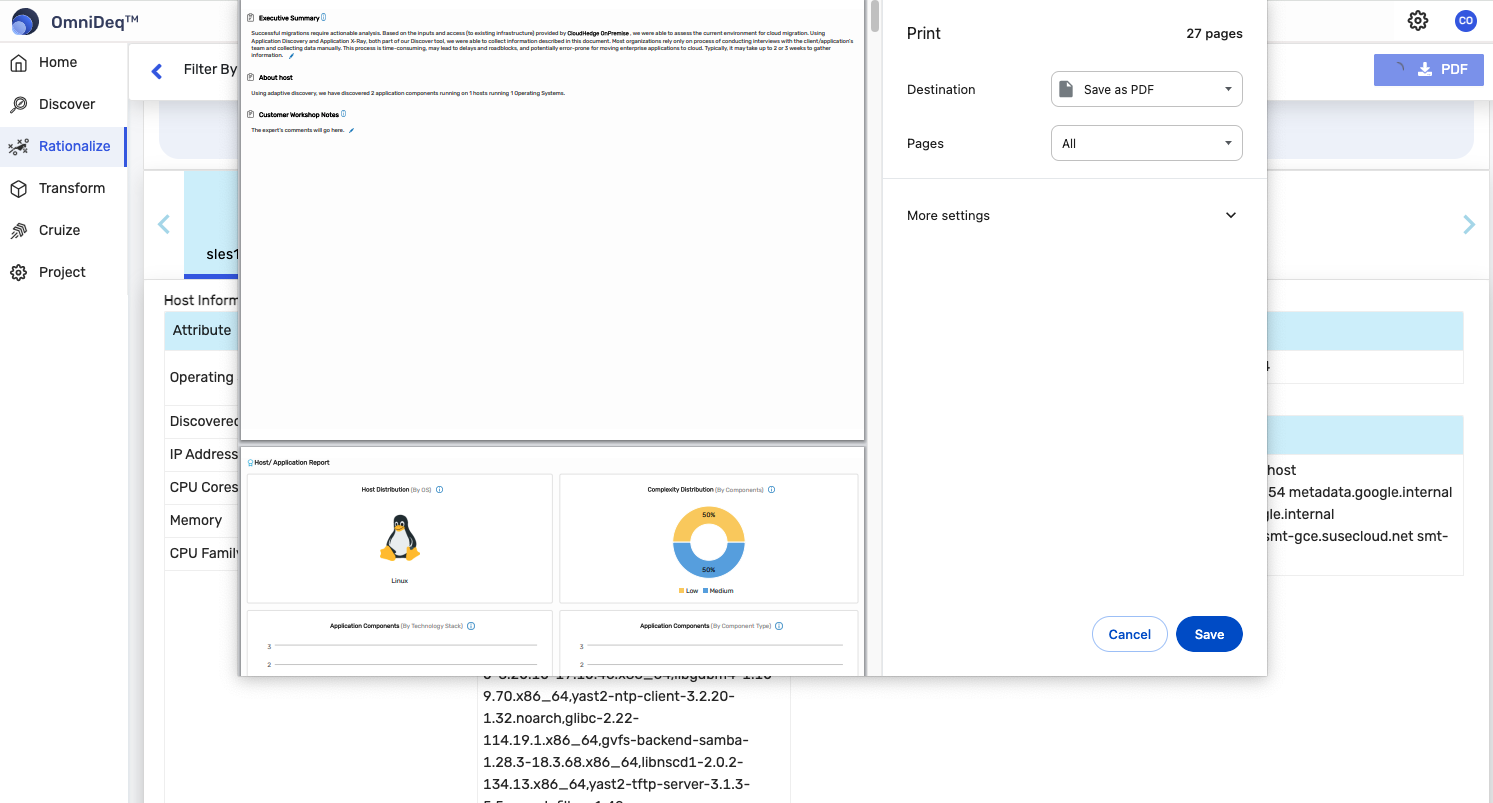 Browser Print modal