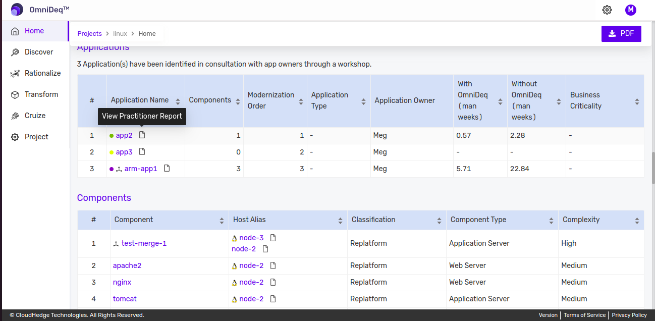 Application Practitioner Report Report