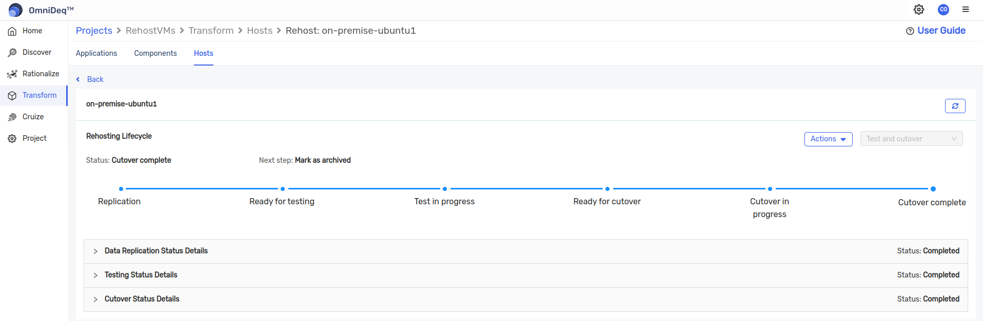 Rehost completed
