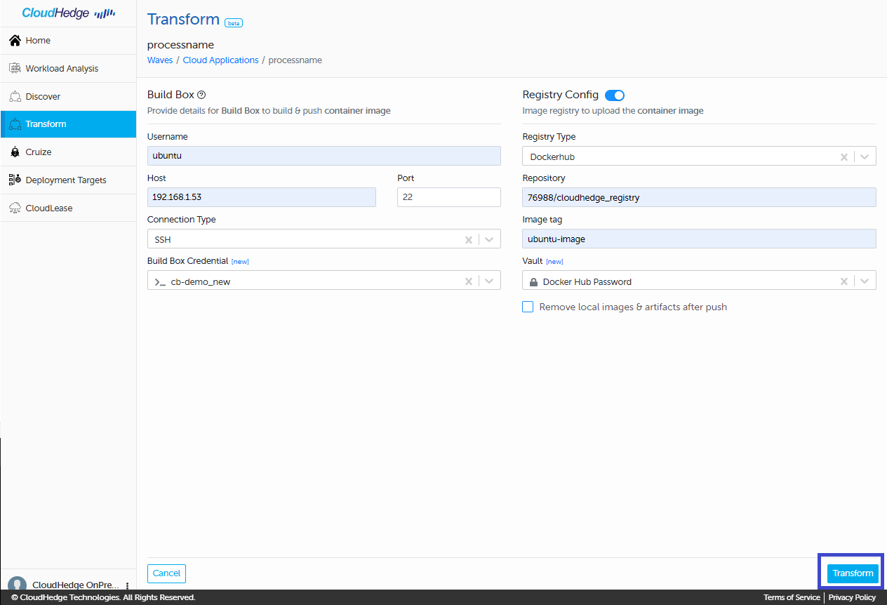Transform Menu