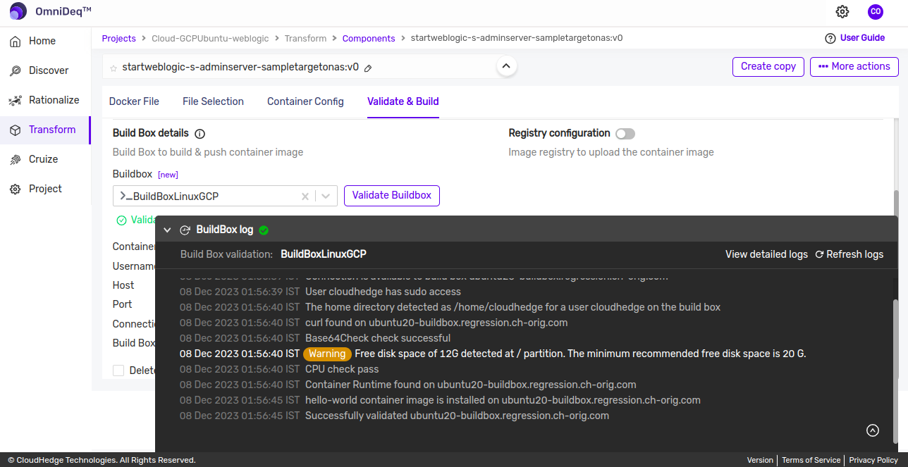 Transform Validate and Build