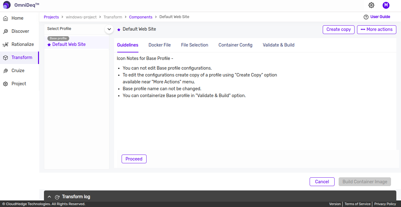Build Container Image Button