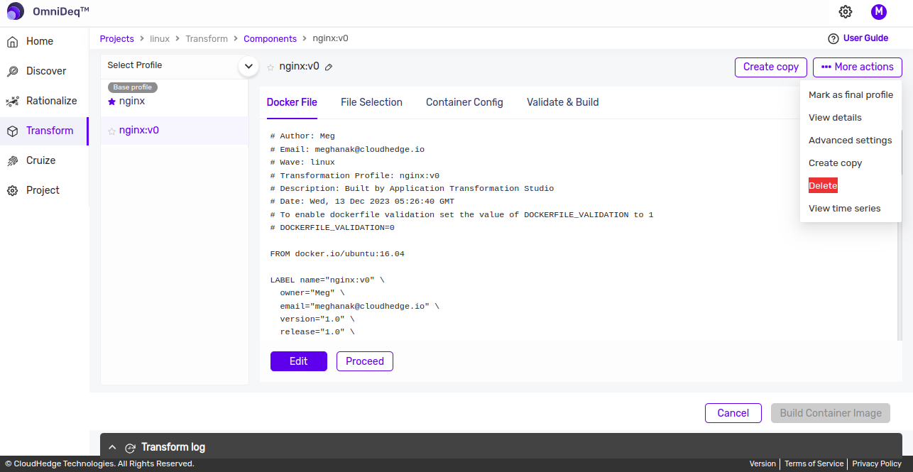 Manage Profiles