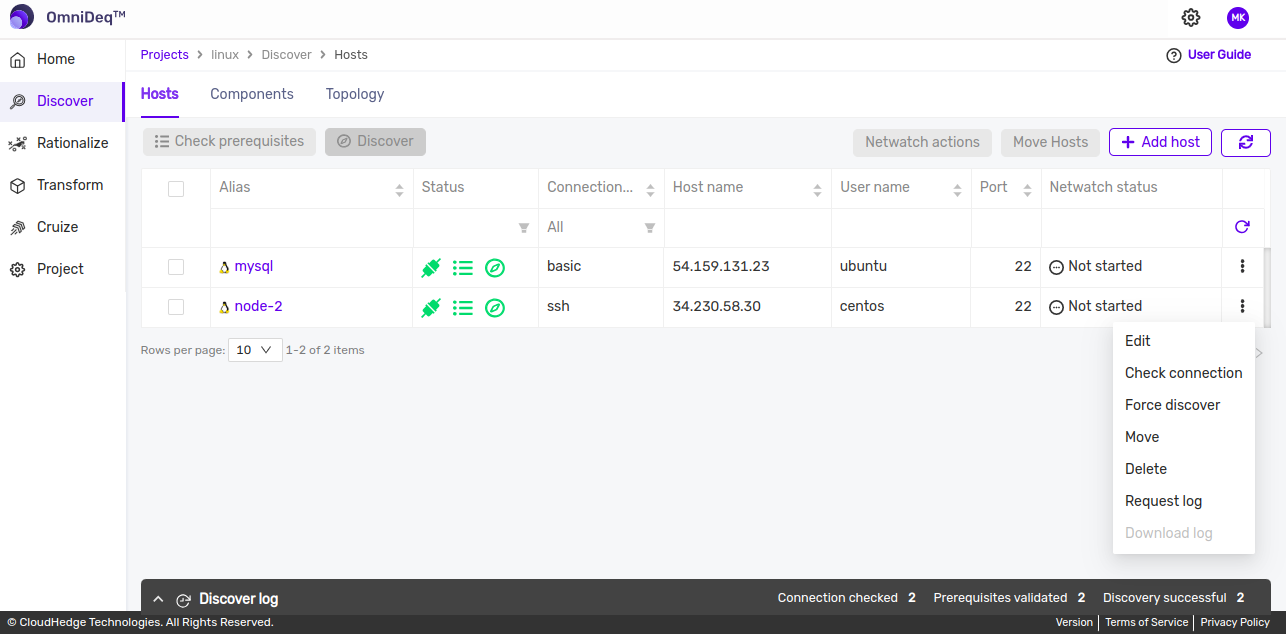 Access menu